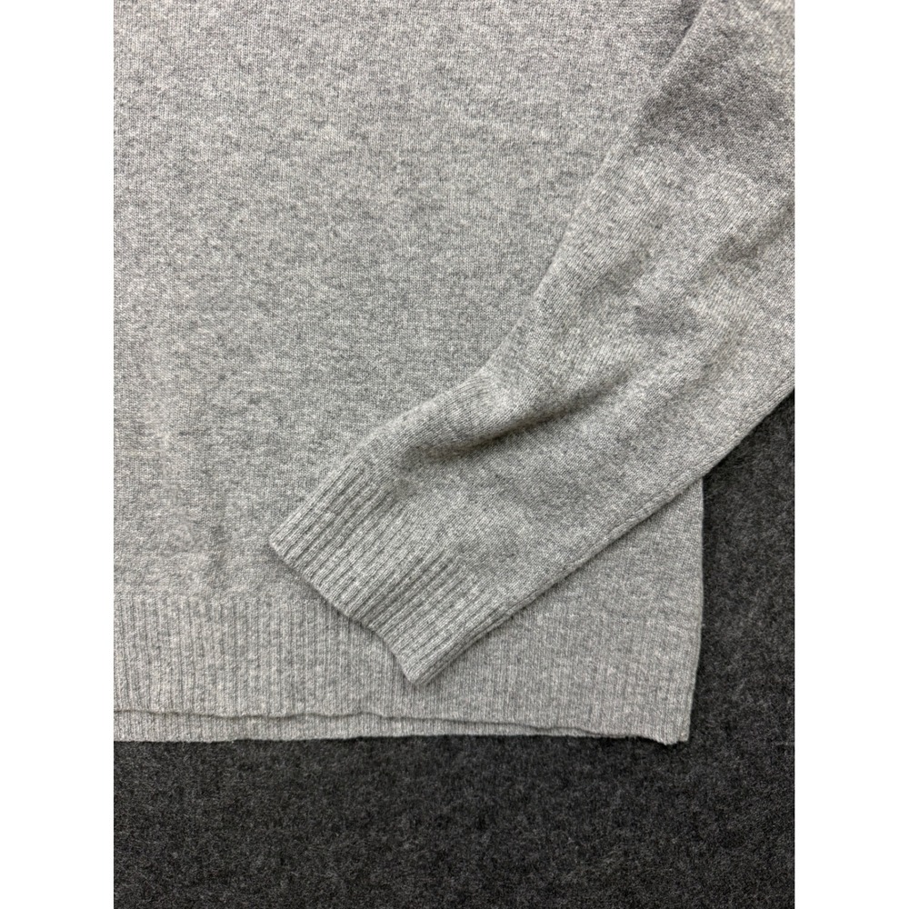 Ralph Lauren Sport Gray Merino Wool Cashmere V-Neck Sweater Pink Pony Logo M - Picture 3 of 6